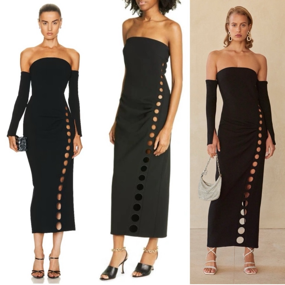 Cult Gaia CapriElegant Black Strapless Dress